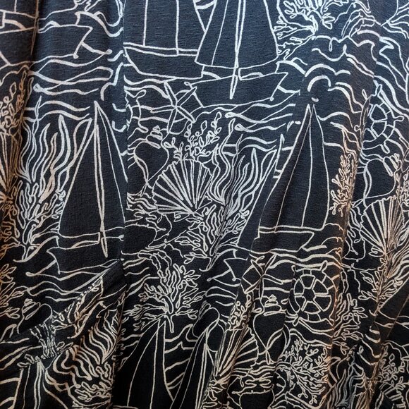 J.Jill Navy Blue Dress-Sailboats Size Large - Picture 5 of 6